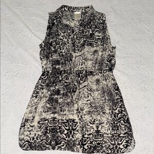 Marty M Black and White Sleeveless Dress EUC L